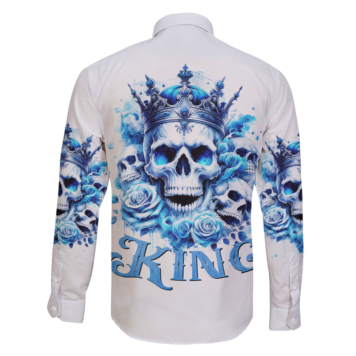 Rose Skull Family Matching Short Sleeve Bodycon Dress and Hawaiian Shirt King Skull - Wonder Print Shop