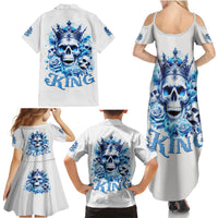 Rose Skull Family Matching Summer Maxi Dress and Hawaiian Shirt King Skull - Wonder Print Shop