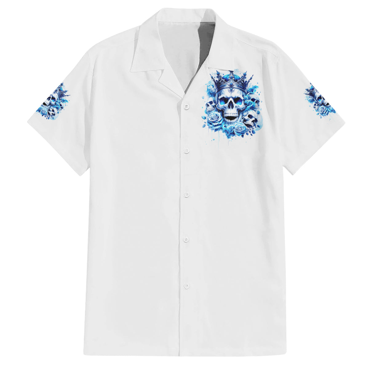 Rose Skull Hawaiian Shirt King Skull - Wonder Print Shop