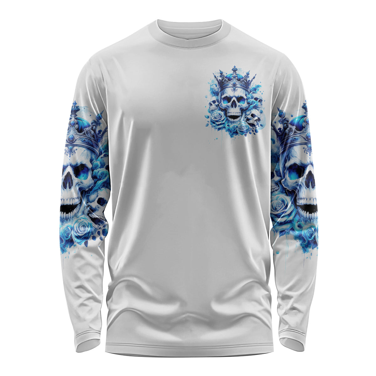 Rose Skull Long Sleeve Shirt King Skull - Wonder Print Shop