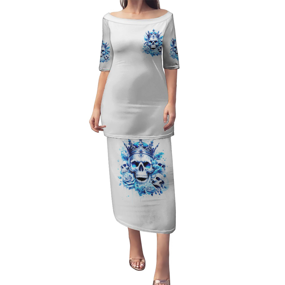 Rose Skull Puletasi King Skull - Wonder Print Shop