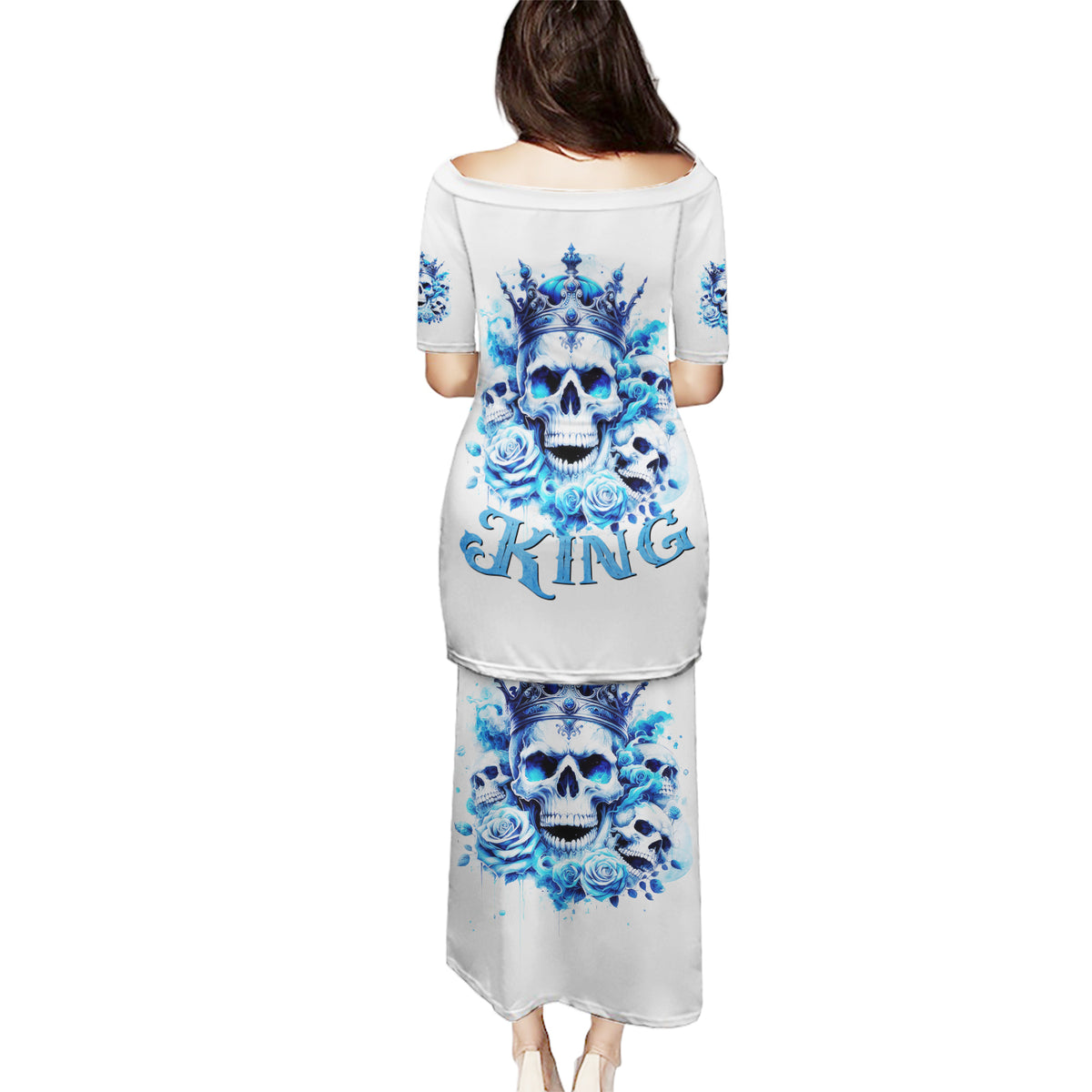 Rose Skull Puletasi King Skull - Wonder Print Shop