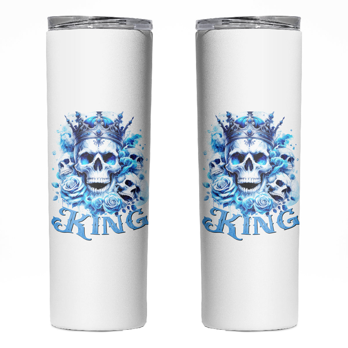 Rose Skull Skinny Tumbler King Skull - Wonder Print Shop