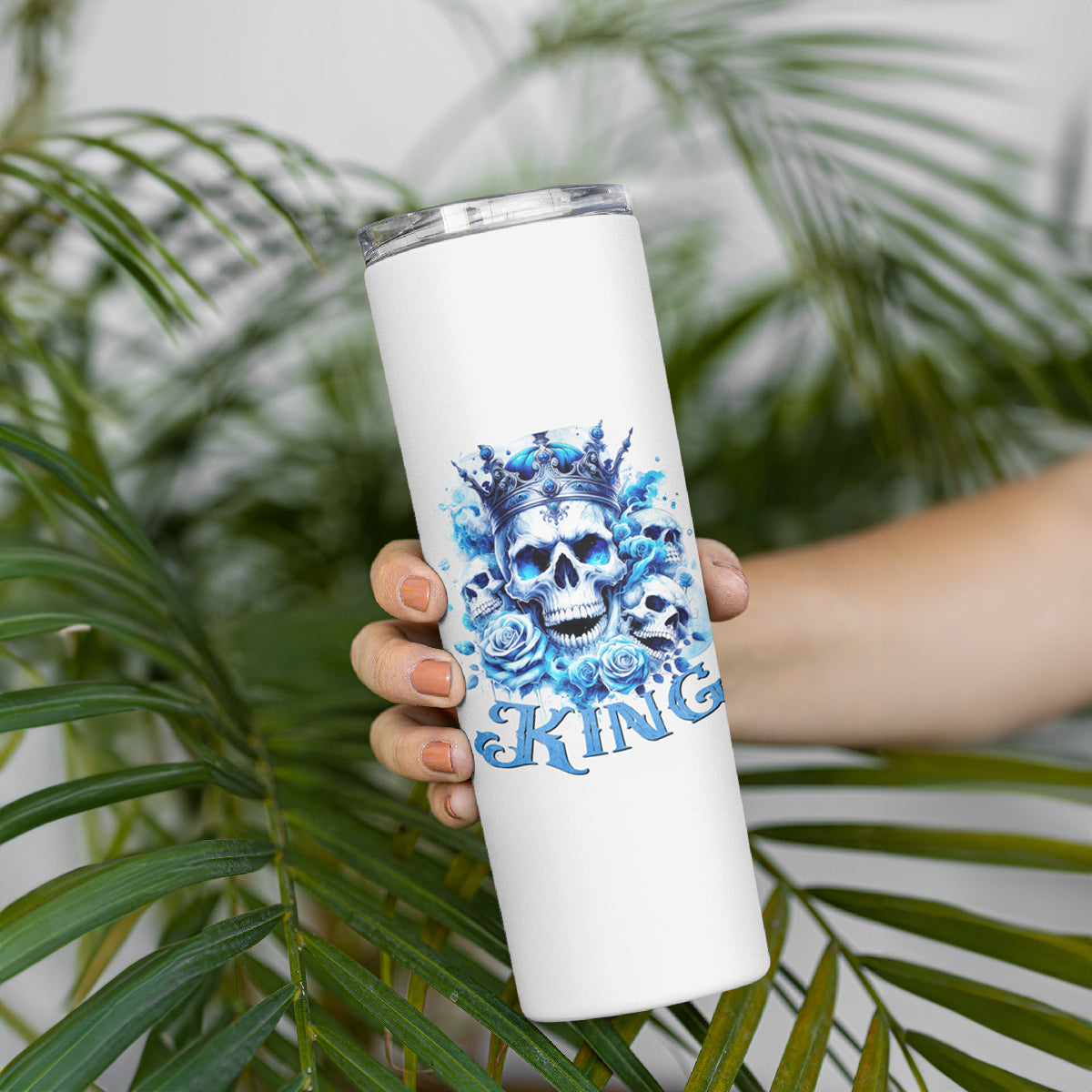 Rose Skull Skinny Tumbler King Skull - Wonder Print Shop