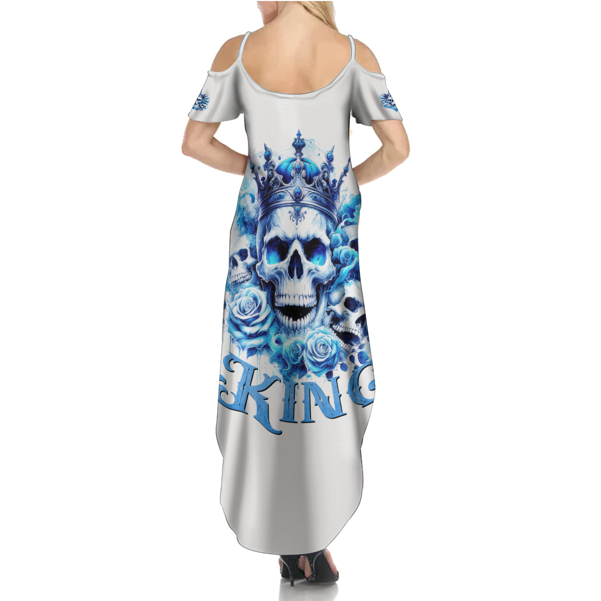 Rose Skull Summer Maxi Dress King Skull - Wonder Print Shop