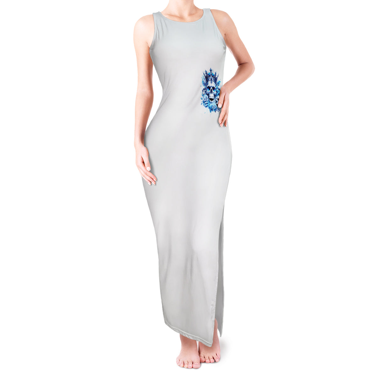 Rose Skull Tank Maxi Dress King Skull - Wonder Print Shop