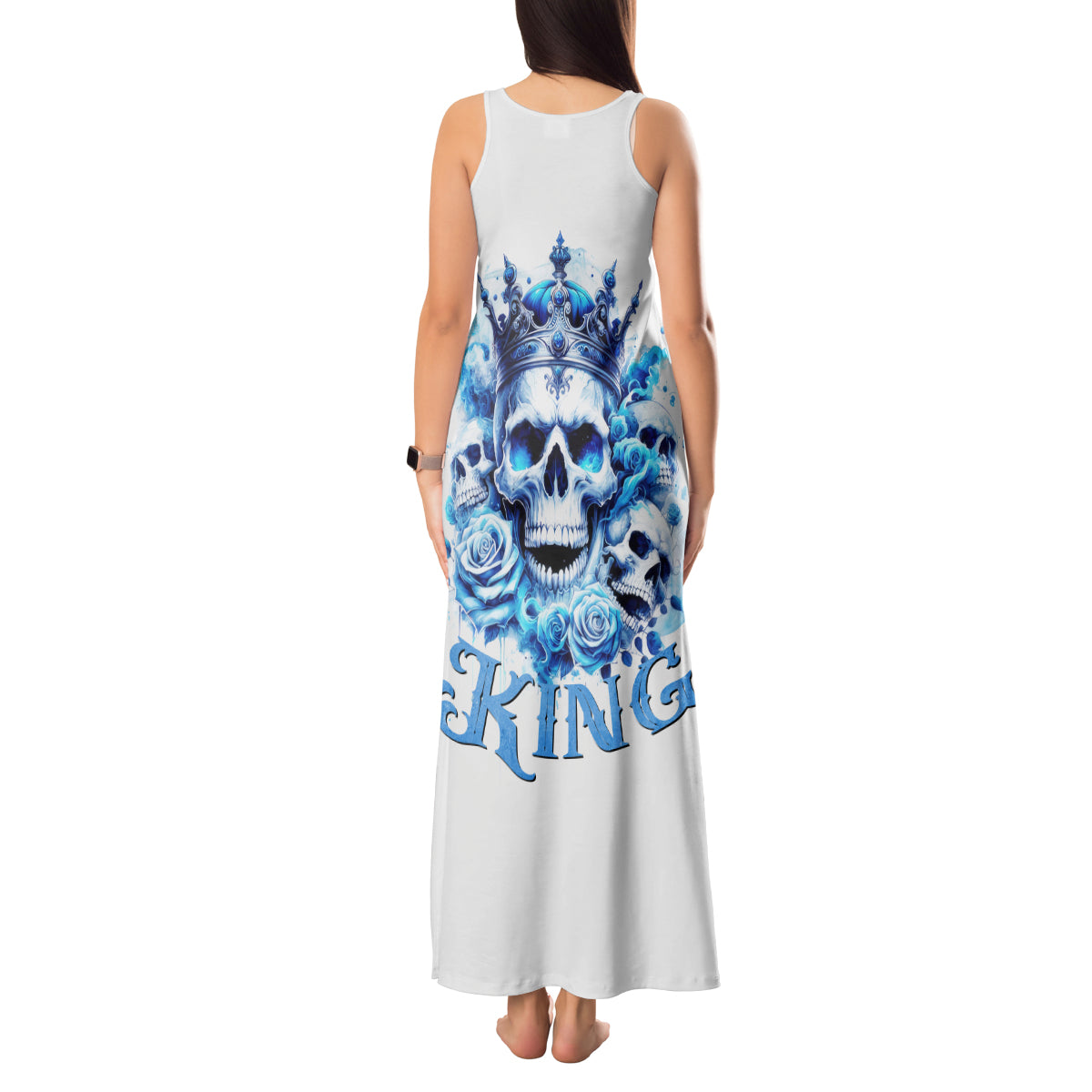 Rose Skull Tank Maxi Dress King Skull - Wonder Print Shop