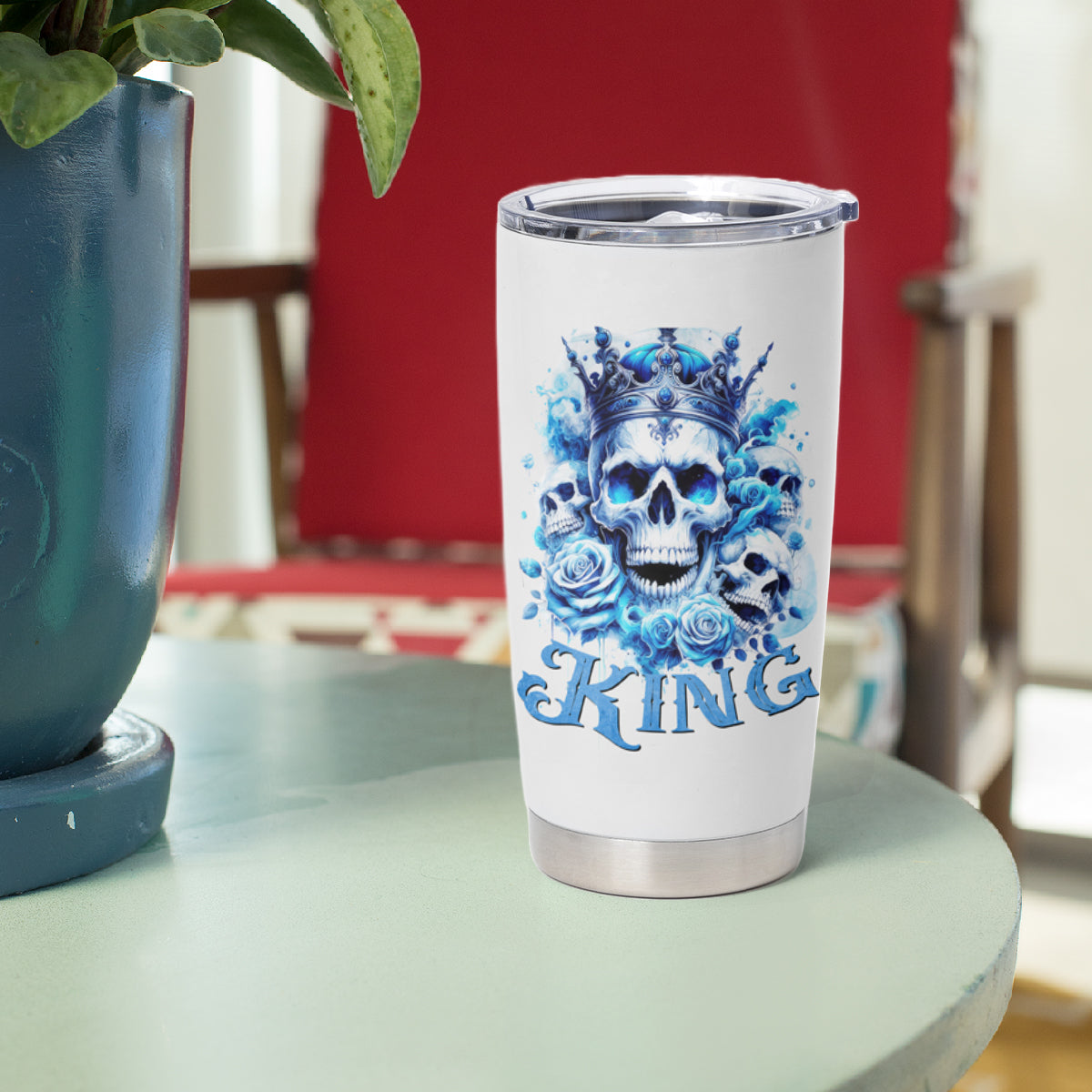 Rose Skull Tumbler Cup King Skull - Wonder Print Shop