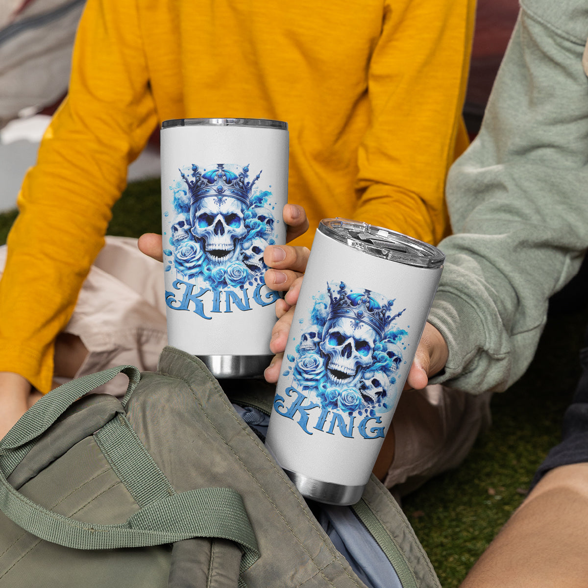 Rose Skull Tumbler Cup King Skull - Wonder Print Shop