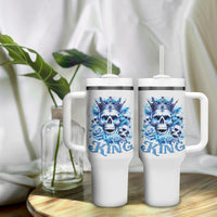 Rose Skull Tumbler With Handle King Skull - Wonder Print Shop