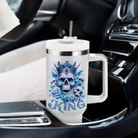 Rose Skull Tumbler With Handle King Skull - Wonder Print Shop