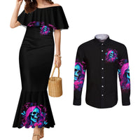 Witch Skull Couples Matching Mermaid Dress and Long Sleeve Button Shirt The Good Girl In Me Got Tired Of The Bullshit