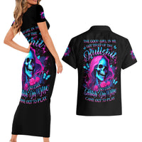 Witch Skull Couples Matching Short Sleeve Bodycon Dress and Hawaiian Shirt The Good Girl In Me Got Tired Of The Bullshit - Wonder Print Shop