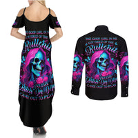 Witch Skull Couples Matching Summer Maxi Dress and Long Sleeve Button Shirt The Good Girl In Me Got Tired Of The Bullshit - Wonder Print Shop