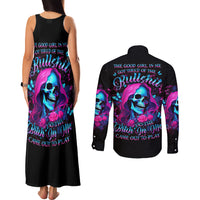 Witch Skull Couples Matching Tank Maxi Dress and Long Sleeve Button Shirt The Good Girl In Me Got Tired Of The Bullshit - Wonder Print Shop