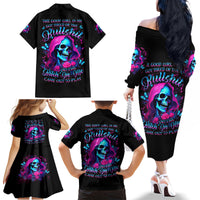 Witch Skull Family Matching Off Shoulder Long Sleeve Dress and Hawaiian Shirt The Good Girl In Me Got Tired Of The Bullshit - Wonder Print Shop