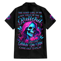 Witch Skull Family Matching Off Shoulder Short Dress and Hawaiian Shirt The Good Girl In Me Got Tired Of The Bullshit - Wonder Print Shop