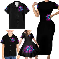 Witch Skull Family Matching Short Sleeve Bodycon Dress and Hawaiian Shirt The Good Girl In Me Got Tired Of The Bullshit - Wonder Print Shop