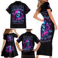 Witch Skull Family Matching Short Sleeve Bodycon Dress and Hawaiian Shirt The Good Girl In Me Got Tired Of The Bullshit - Wonder Print Shop