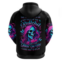 Witch Skull Zip Hoodie The Good Girl In Me Got Tired Of The Bullshit - Wonder Print Shop