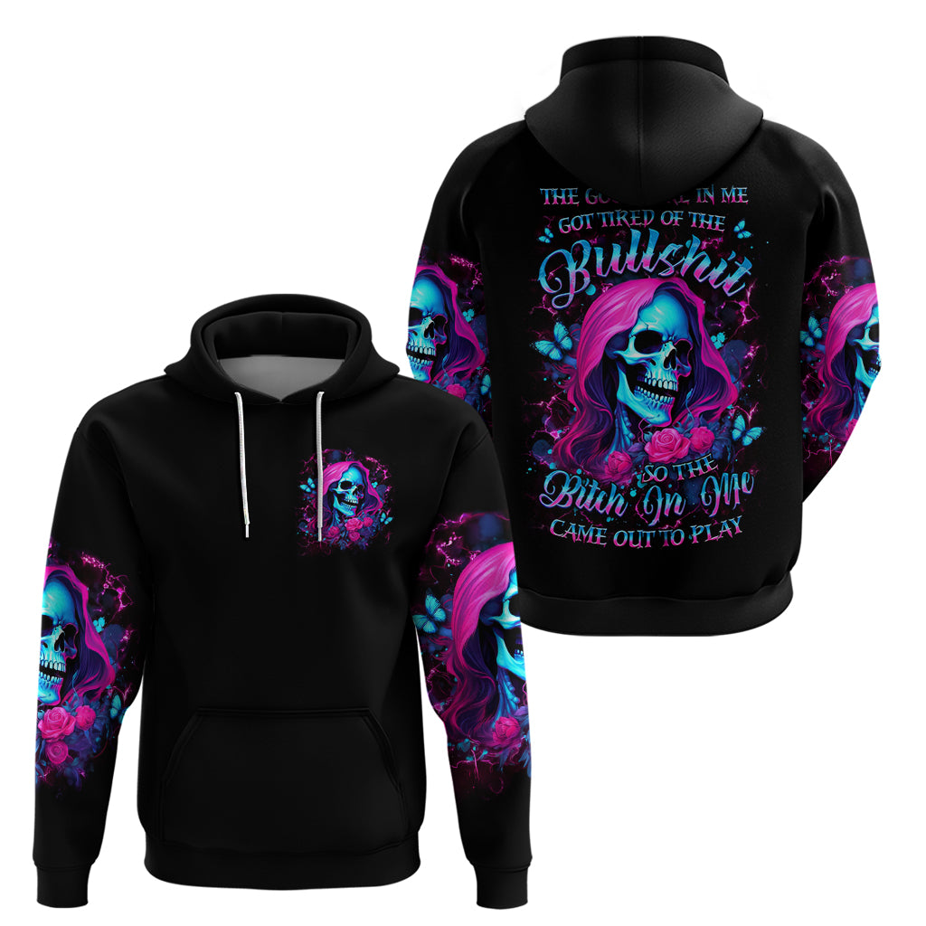 Witch Skull Zip Hoodie The Good Girl In Me Got Tired Of The Bullshit - Wonder Print Shop