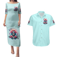 Rose Skull Couples Matching Puletasi and Hawaiian Shirt The Good Girl In Me Got Tired Of The Bullshit - Wonder Print Shop