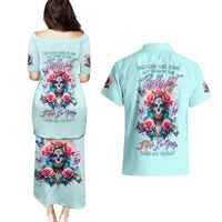 Rose Skull Couples Matching Puletasi and Hawaiian Shirt The Good Girl In Me Got Tired Of The Bullshit - Wonder Print Shop