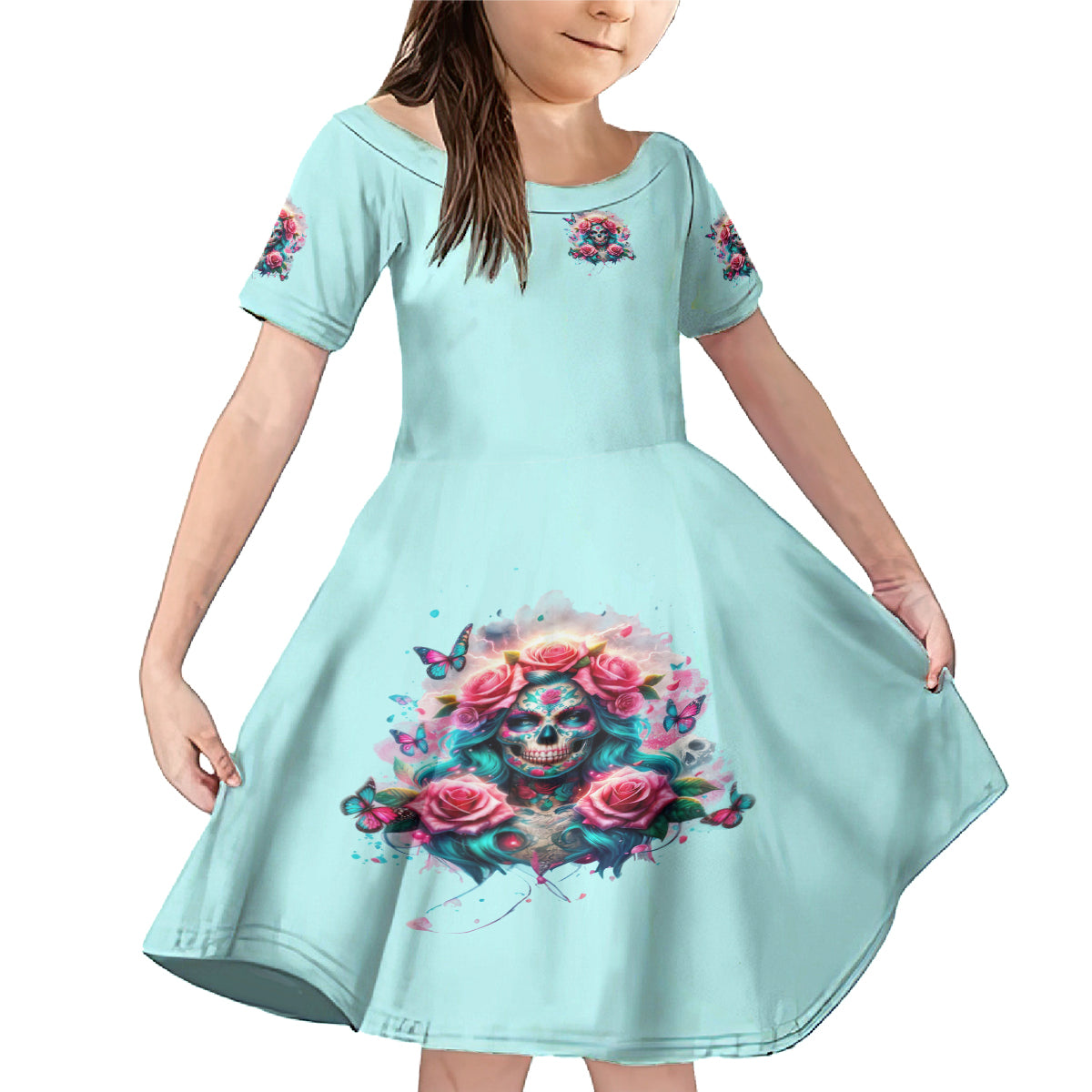 Rose Skull Family Matching Mermaid Dress and Hawaiian Shirt The Good Girl In Me Got Tired Of The Bullshit - Wonder Print Shop