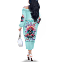 Rose Skull Family Matching Off Shoulder Long Sleeve Dress and Hawaiian Shirt The Good Girl In Me Got Tired Of The Bullshit - Wonder Print Shop