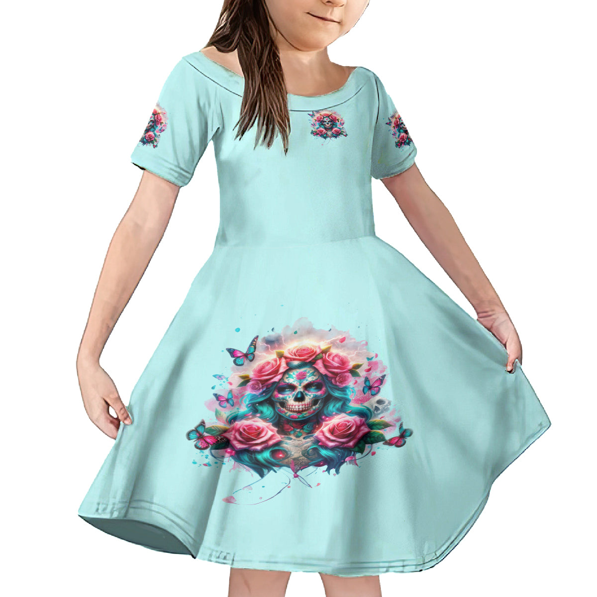 Rose Skull Family Matching Off Shoulder Maxi Dress and Hawaiian Shirt The Good Girl In Me Got Tired Of The Bullshit - Wonder Print Shop