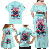 Rose Skull Family Matching Off Shoulder Maxi Dress and Hawaiian Shirt The Good Girl In Me Got Tired Of The Bullshit - Wonder Print Shop
