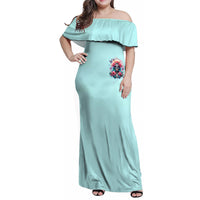 Rose Skull Family Matching Off Shoulder Maxi Dress and Hawaiian Shirt The Good Girl In Me Got Tired Of The Bullshit - Wonder Print Shop