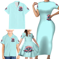 Rose Skull Family Matching Short Sleeve Bodycon Dress and Hawaiian Shirt The Good Girl In Me Got Tired Of The Bullshit - Wonder Print Shop