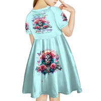 Rose Skull Kid Short Sleeve Dress The Good Girl In Me Got Tired Of The Bullshit - Wonder Print Shop