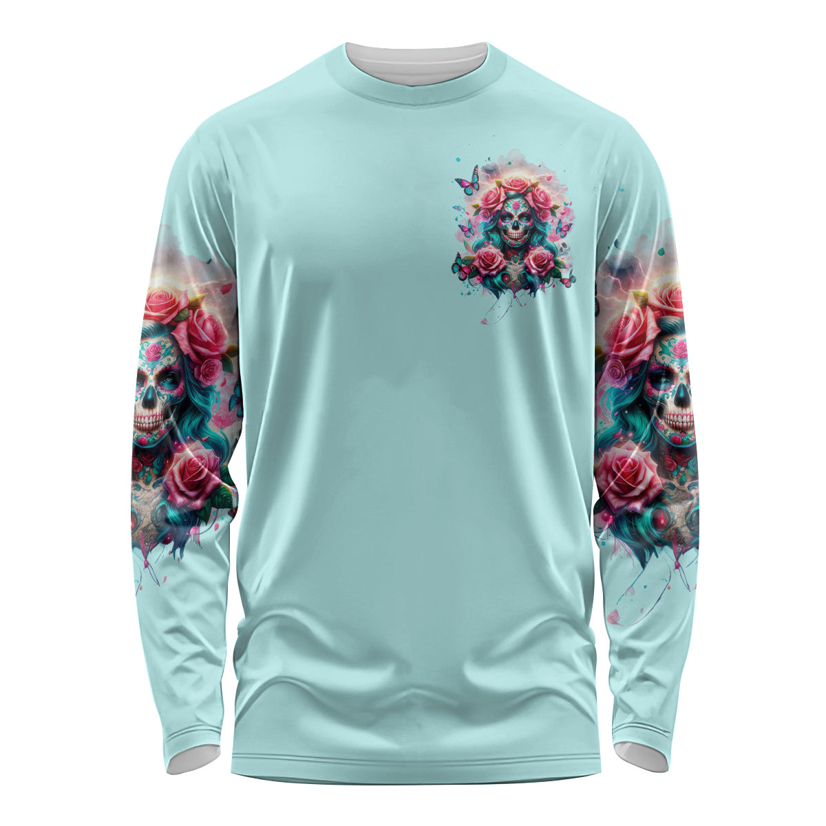 Rose Skull Long Sleeve Shirt The Good Girl In Me Got Tired Of The Bullshit - Wonder Print Shop