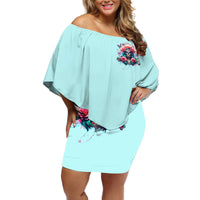 Rose Skull Off Shoulder Short Dress The Good Girl In Me Got Tired Of The Bullshit - Wonder Print Shop