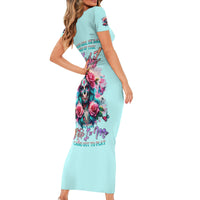 Rose Skull Short Sleeve Bodycon Dress The Good Girl In Me Got Tired Of The Bullshit - Wonder Print Shop