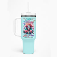 Rose Skull Tumbler With Handle The Good Girl In Me Got Tired Of The Bullshit - Wonder Print Shop