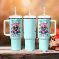 Rose Skull Tumbler With Handle The Good Girl In Me Got Tired Of The Bullshit - Wonder Print Shop