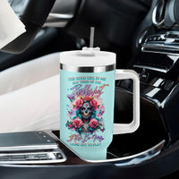 Rose Skull Tumbler With Handle The Good Girl In Me Got Tired Of The Bullshit - Wonder Print Shop
