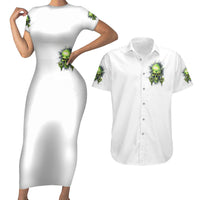 Thunder Skull Couples Matching Short Sleeve Bodycon Dress and Hawaiian Shirt The Demon Hide Under Your Bed Mine Hide Inside My Head - Wonder Print Shop