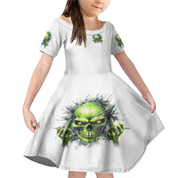 Thunder Skull Family Matching Mermaid Dress and Hawaiian Shirt The Demon Hide Under Your Bed Mine Hide Inside My Head - Wonder Print Shop