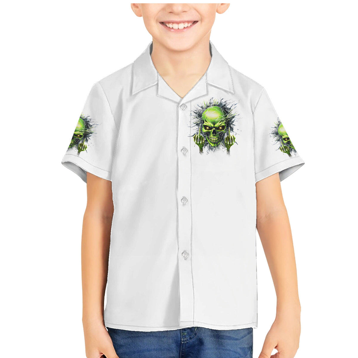 Thunder Skull Family Matching Mermaid Dress and Hawaiian Shirt The Demon Hide Under Your Bed Mine Hide Inside My Head - Wonder Print Shop