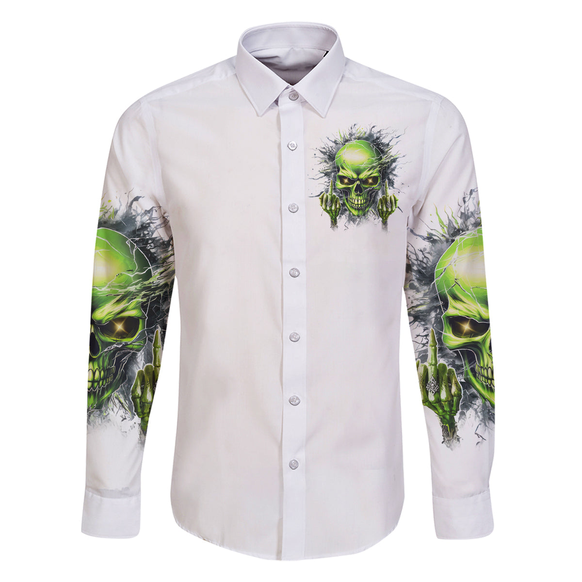 Thunder Skull Family Matching Off Shoulder Maxi Dress and Hawaiian Shirt The Demon Hide Under Your Bed Mine Hide Inside My Head - Wonder Print Shop