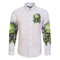 Thunder Skull Family Matching Short Sleeve Bodycon Dress and Hawaiian Shirt The Demon Hide Under Your Bed Mine Hide Inside My Head - Wonder Print Shop