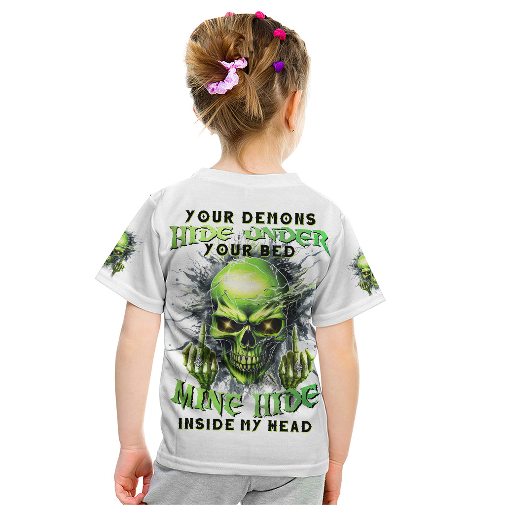 Thunder Skull Kid T Shirt The Demon Hide Under Your Bed Mine Hide Inside My Head - Wonder Print Shop