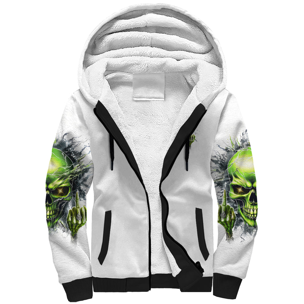 Thunder Skull Sherpa Hoodie The Demon Hide Under Your Bed Mine Hide Inside My Head - Wonder Print Shop