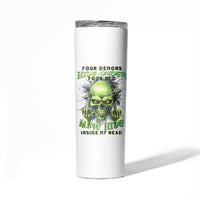 Thunder Skull Skinny Tumbler The Demon Hide Under Your Bed Mine Hide Inside My Head - Wonder Print Shop