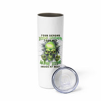 Thunder Skull Skinny Tumbler The Demon Hide Under Your Bed Mine Hide Inside My Head - Wonder Print Shop