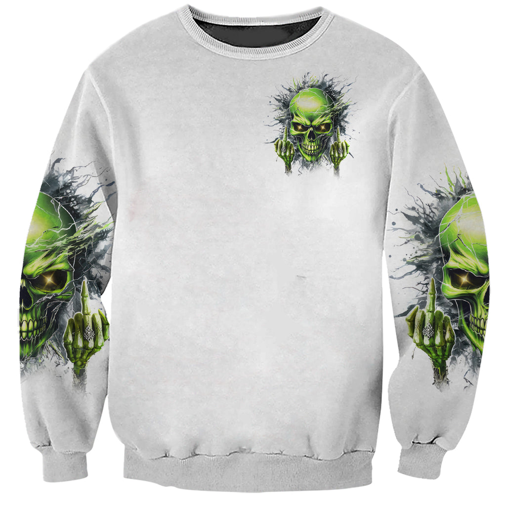 Thunder Skull Sweatshirt The Demon Hide Under Your Bed Mine Hide Inside My Head - Wonder Print Shop